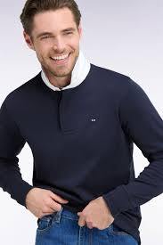 Eden Park Long Sleeve Pima Cotton Rugby Shirt - Navy