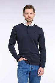 Eden Park Long Sleeve Pima Cotton Rugby Shirt - Navy