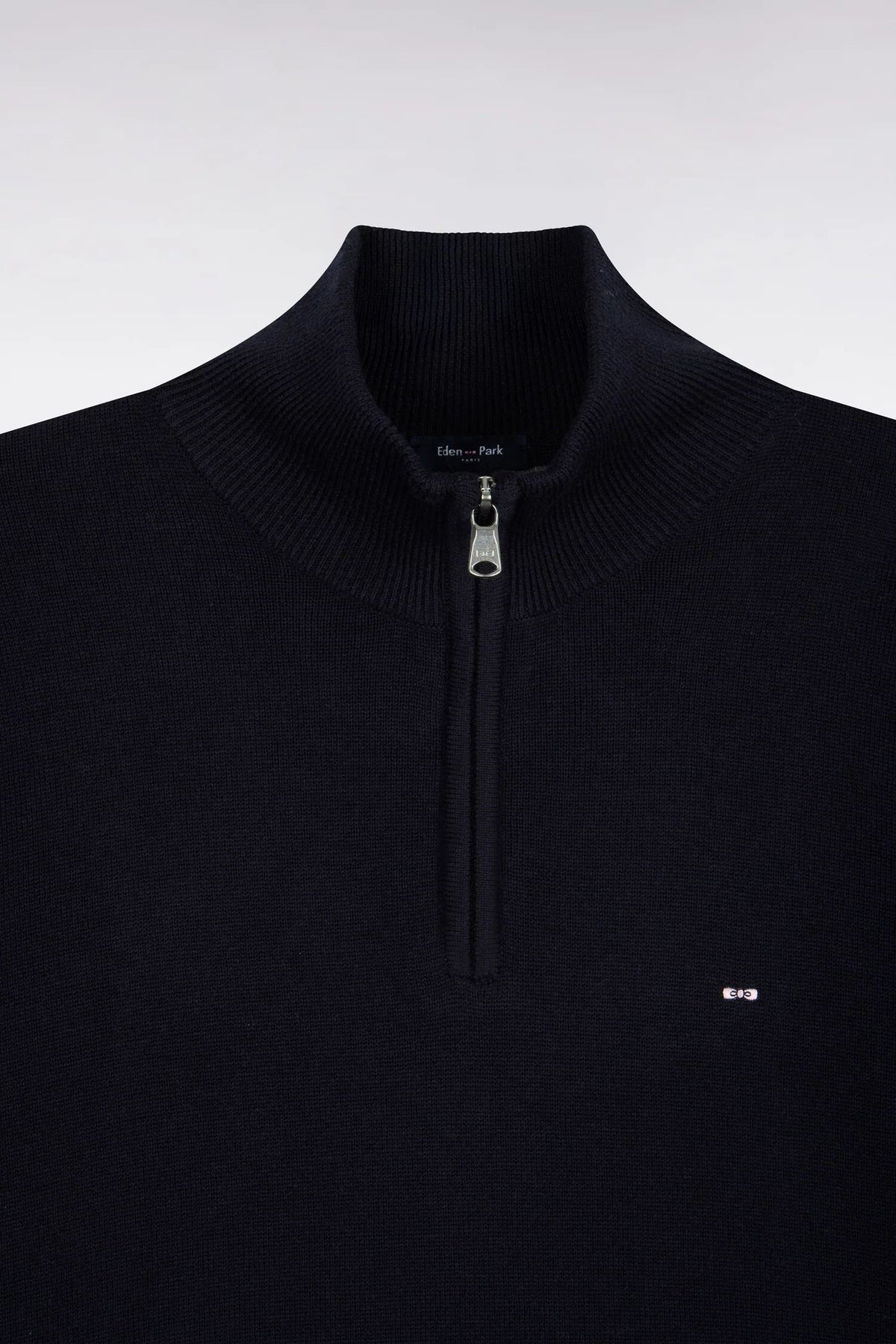 Eden Park Wool Cotton Half Zip Sweater - Navy