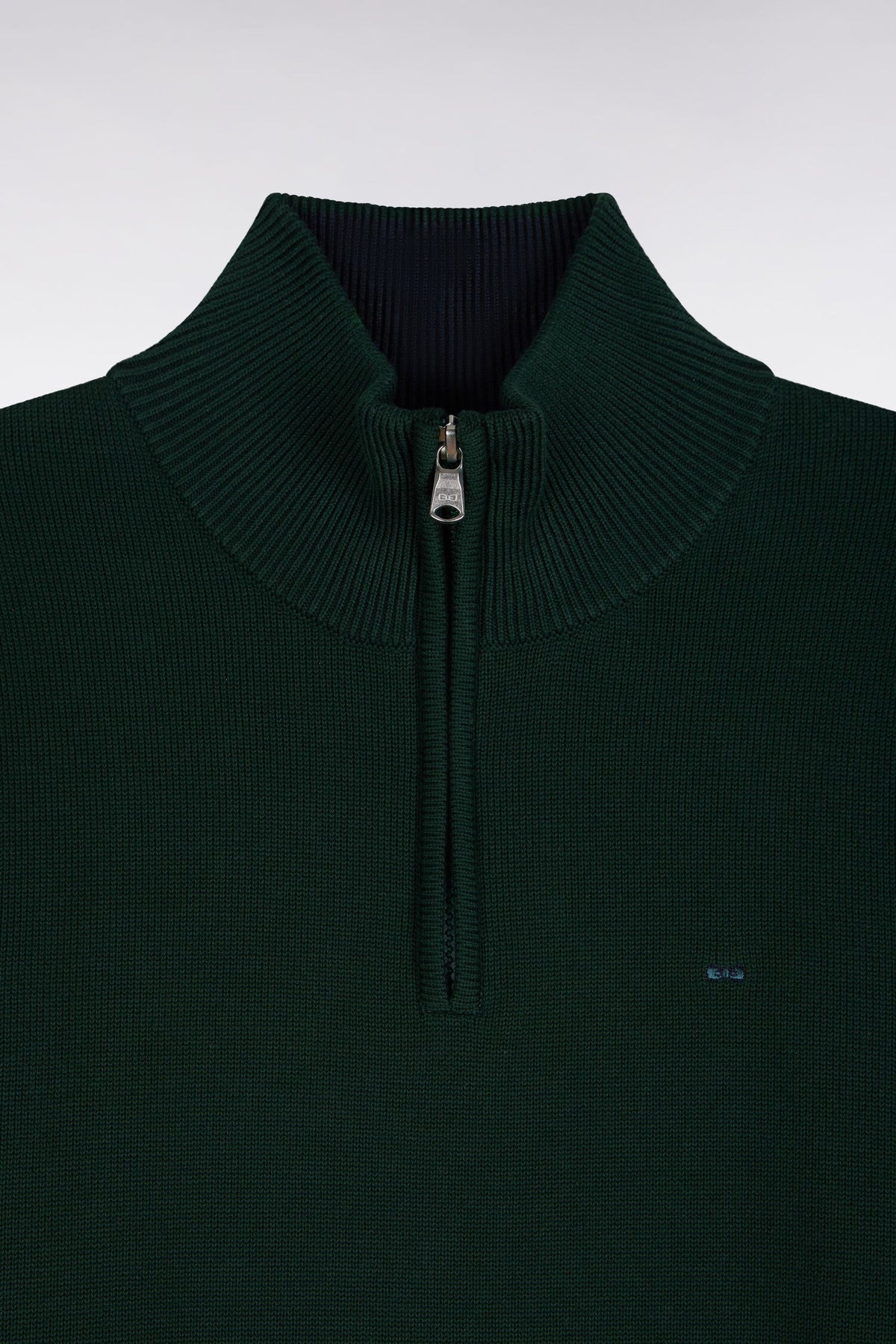 Eden Park Cotton Trucker Half-Zip Sweater – Forest Green