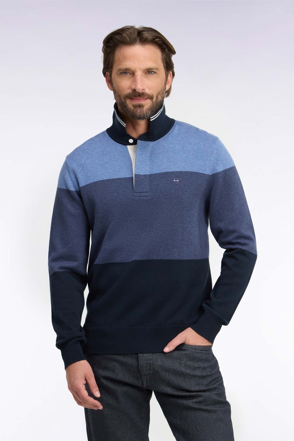 Eden Park Tricolor Rugby Shirt– Navy