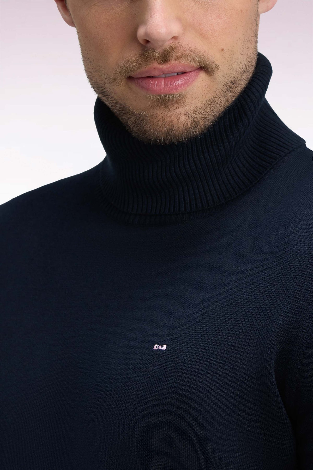 Eden Park Cotton Roll-Neck Sweater – Navy