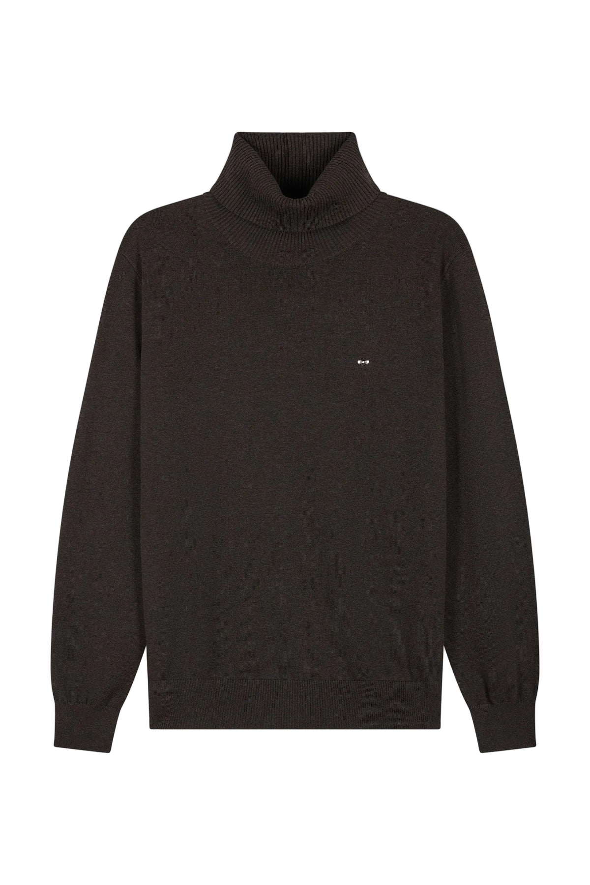 Eden Park Cotton Roll-Neck Sweater – Brown