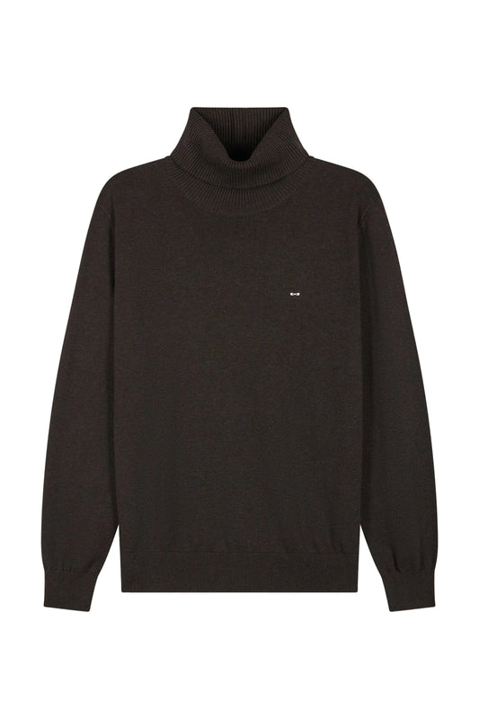 Eden Park Cotton Roll-Neck Sweater – Brown