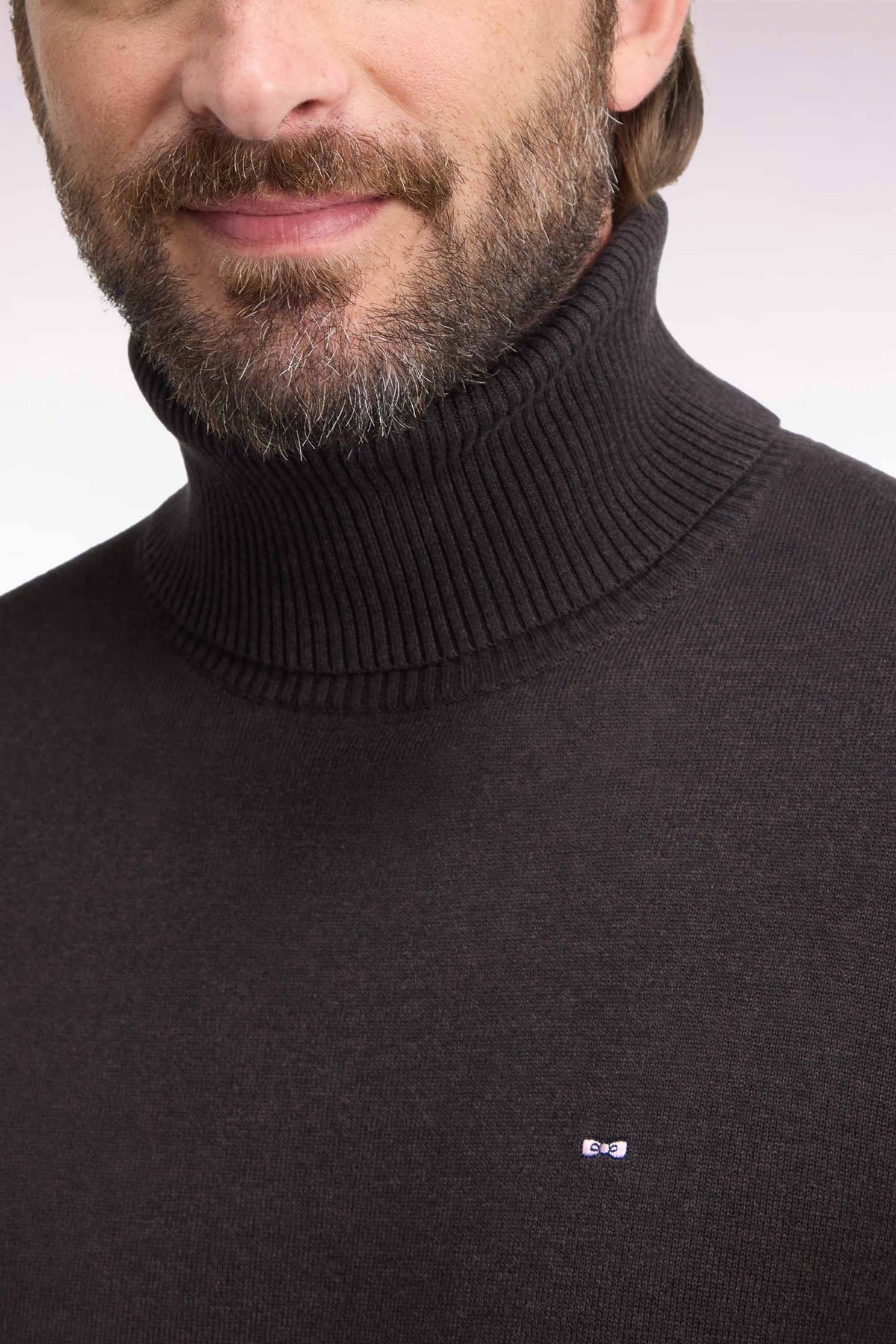Eden Park Cotton Roll-Neck Sweater – Brown