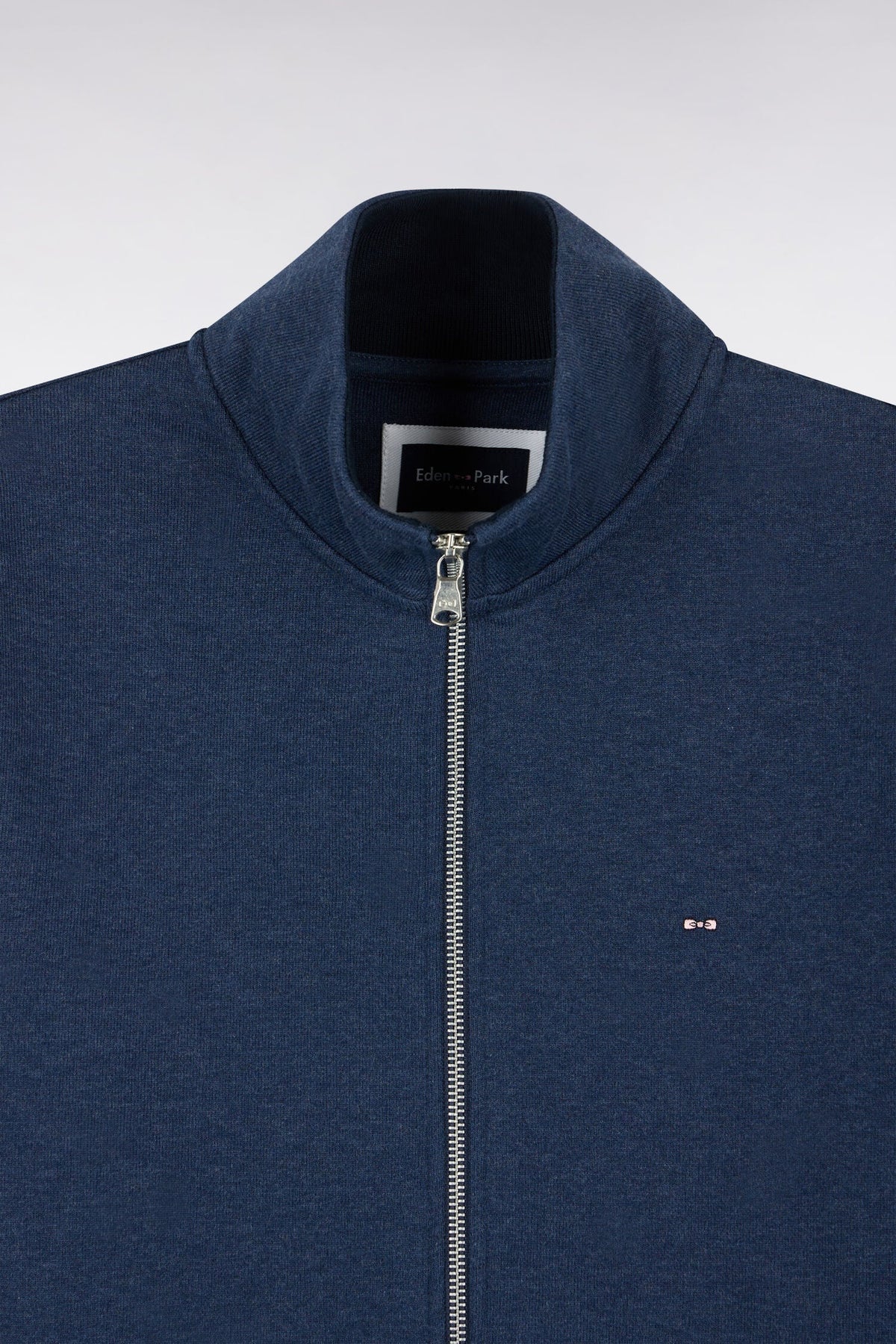 Eden Park Cotton Full-Zip Trucker Neck Sweatshirt – Navy