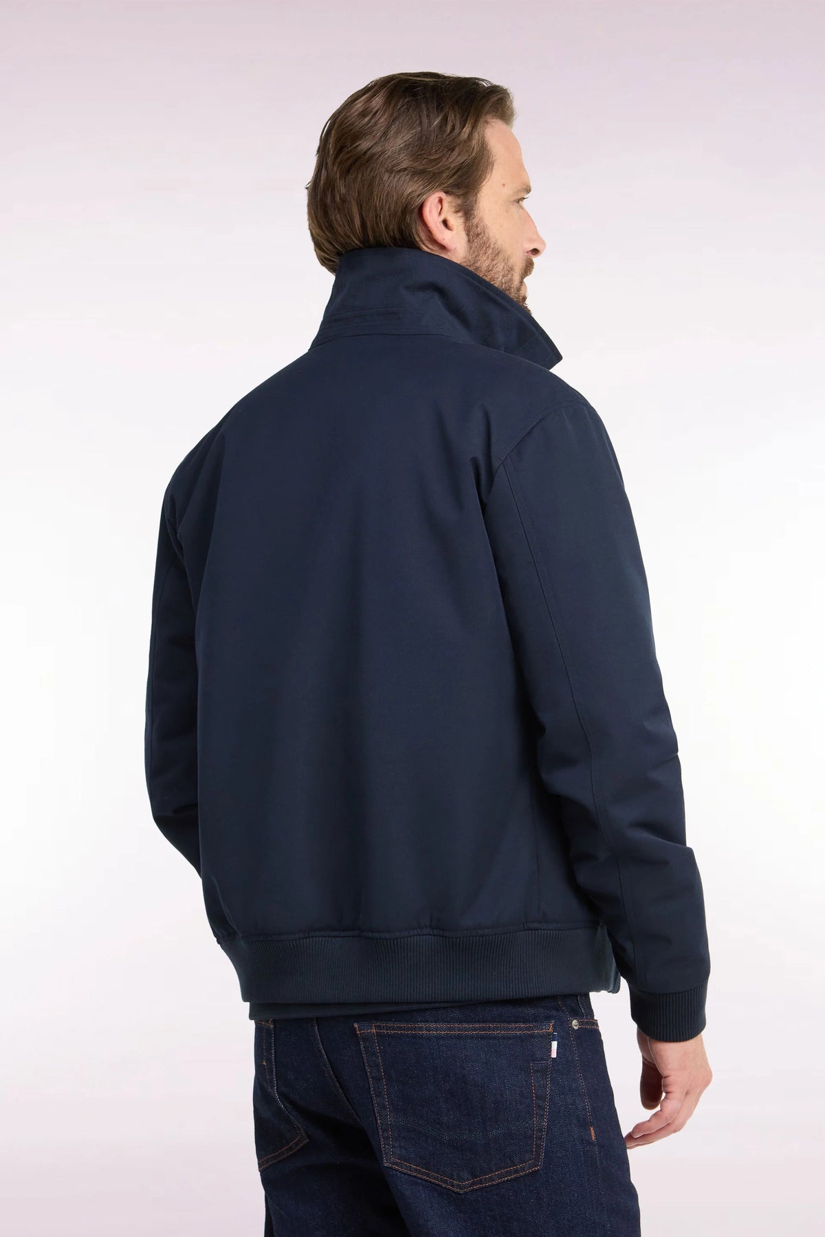 Eden Park Straight-Cut Nylon Blouson Jacket – Navy