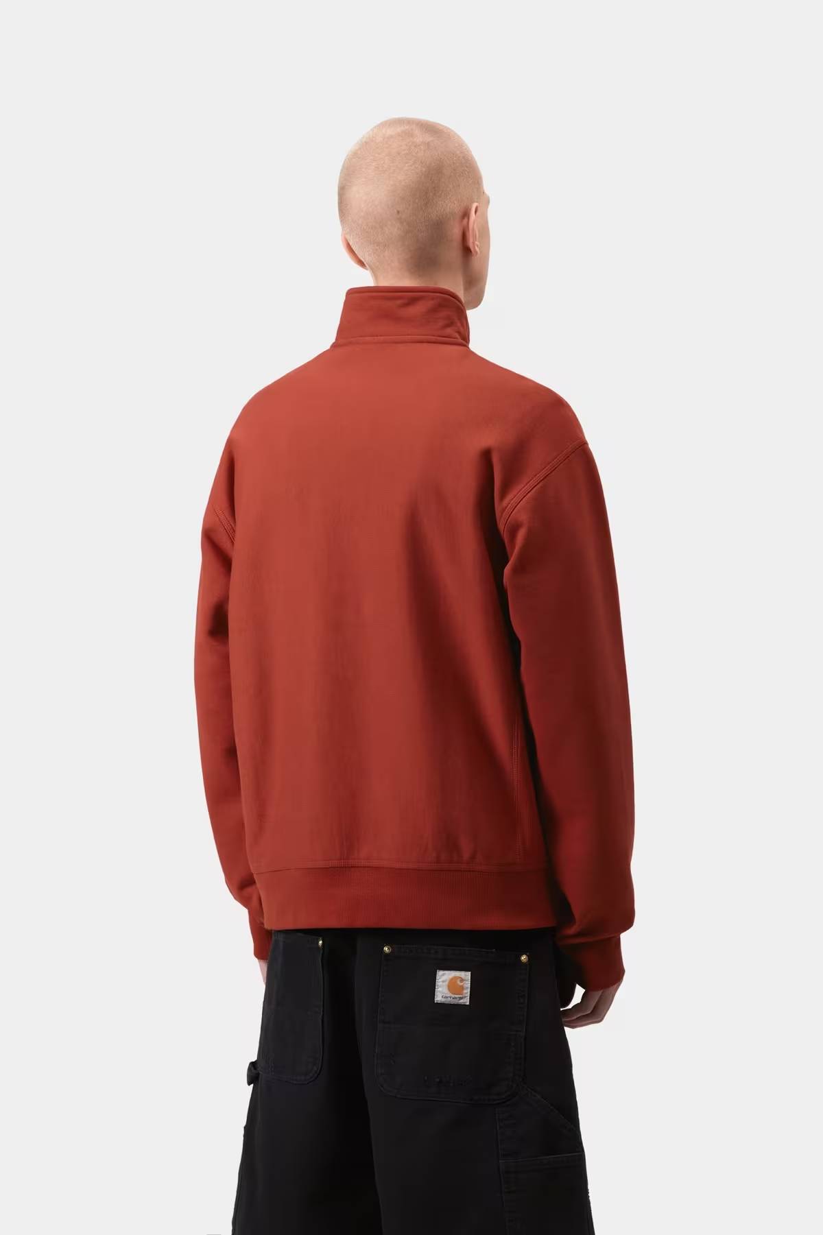 Carhartt WIP Half Zip American Script Sweatshirt - Red Oxide