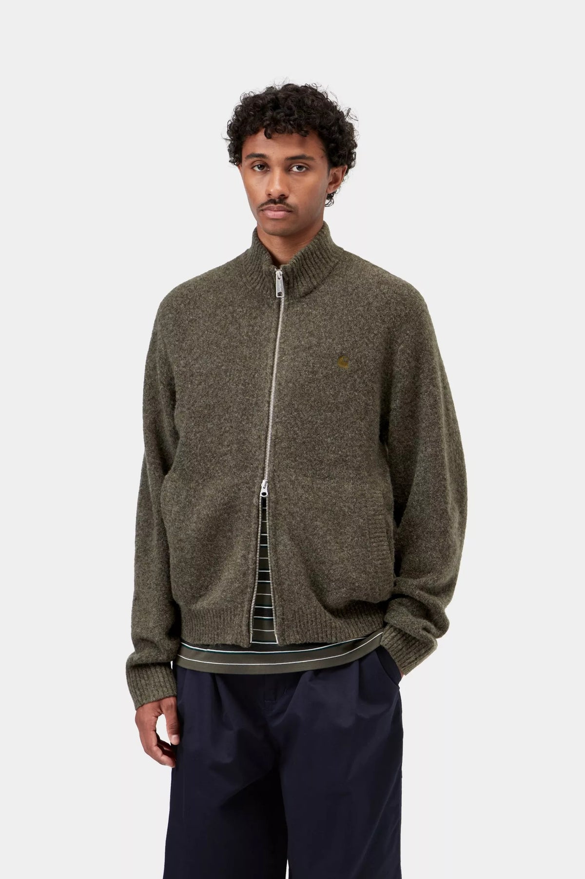Carhartt WIP Curtis Sweater Jacket - Tangled Shungite