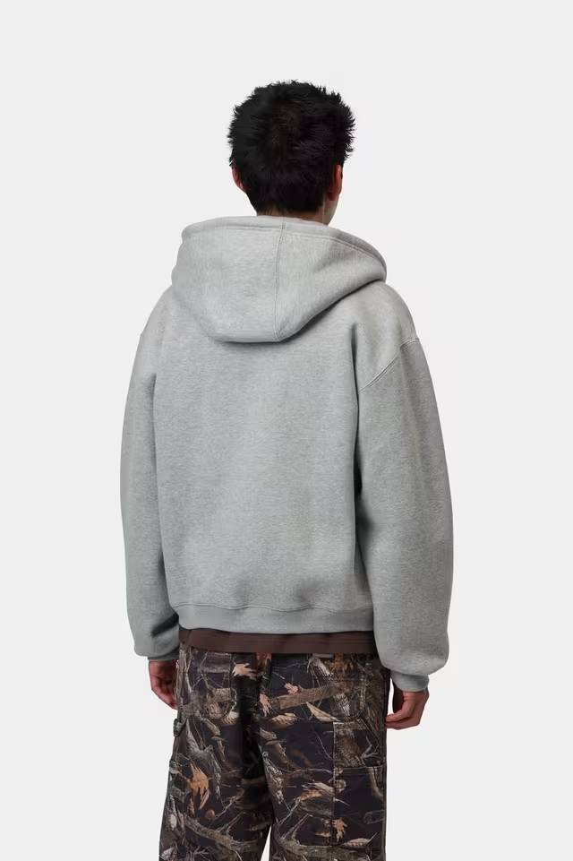 Carhartt WIP Hooded Ebbert Heavyweight Zip Hoodie – Grey Heather