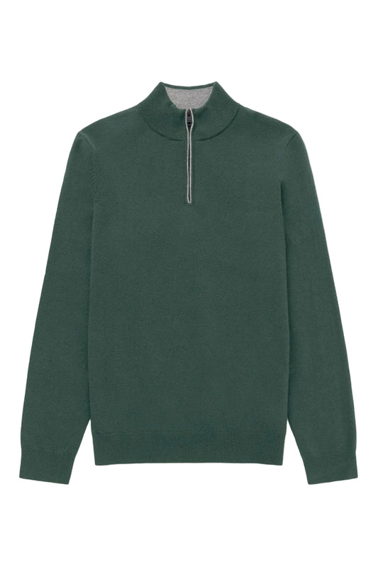 Ecoalf Larch Recycled Wool Quarter Zip - Cypress