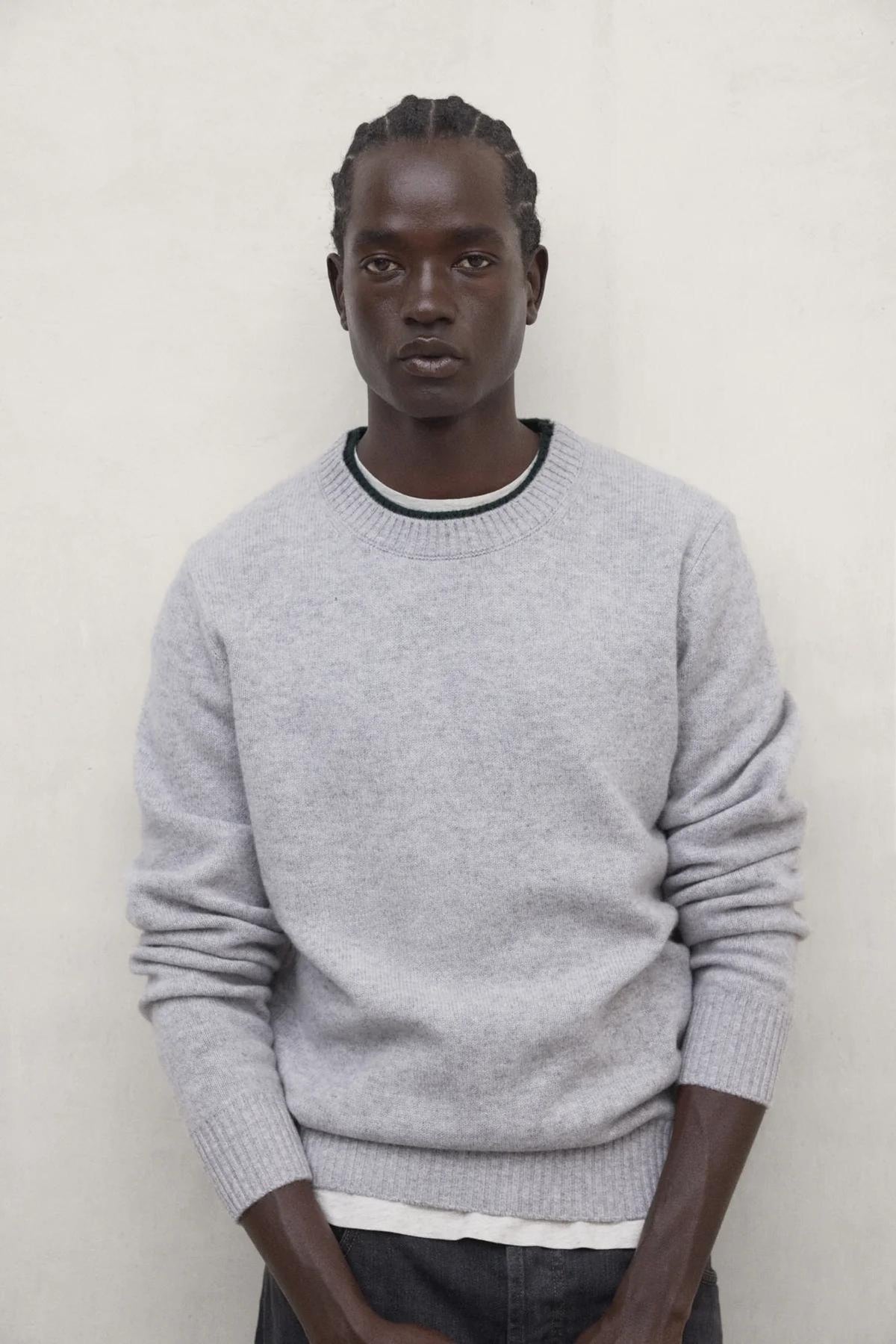 Ecoalf Marula Recycled Wool Sweater - Light Grey Melange