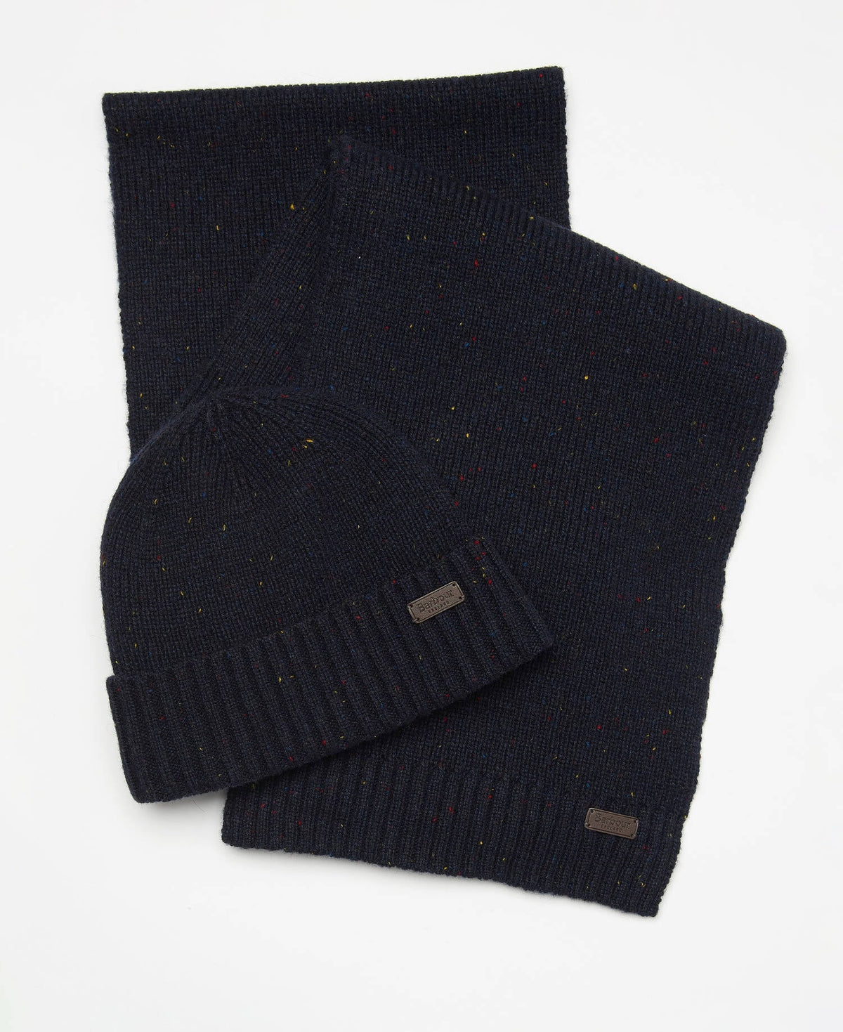 Barbour Carlton Fleck Beanie and Scarf Set - Navy