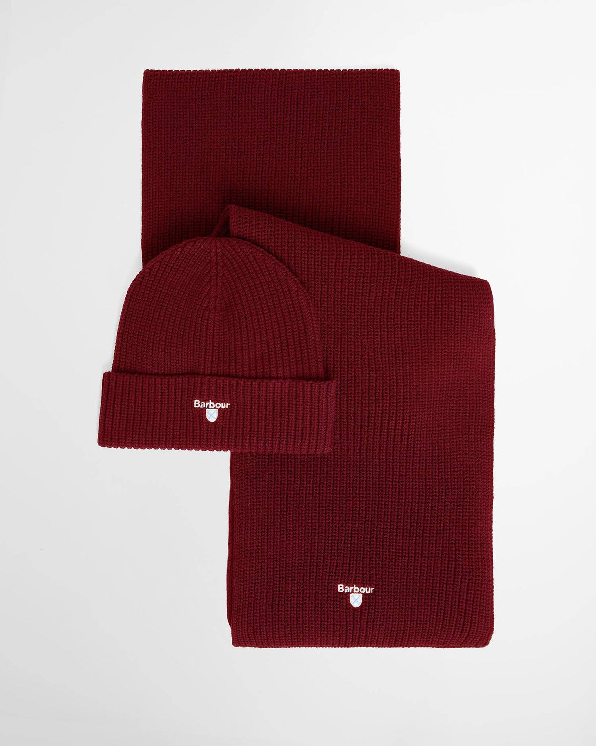Barbour Cascade Beanie and Scarf Gift Set - Wine