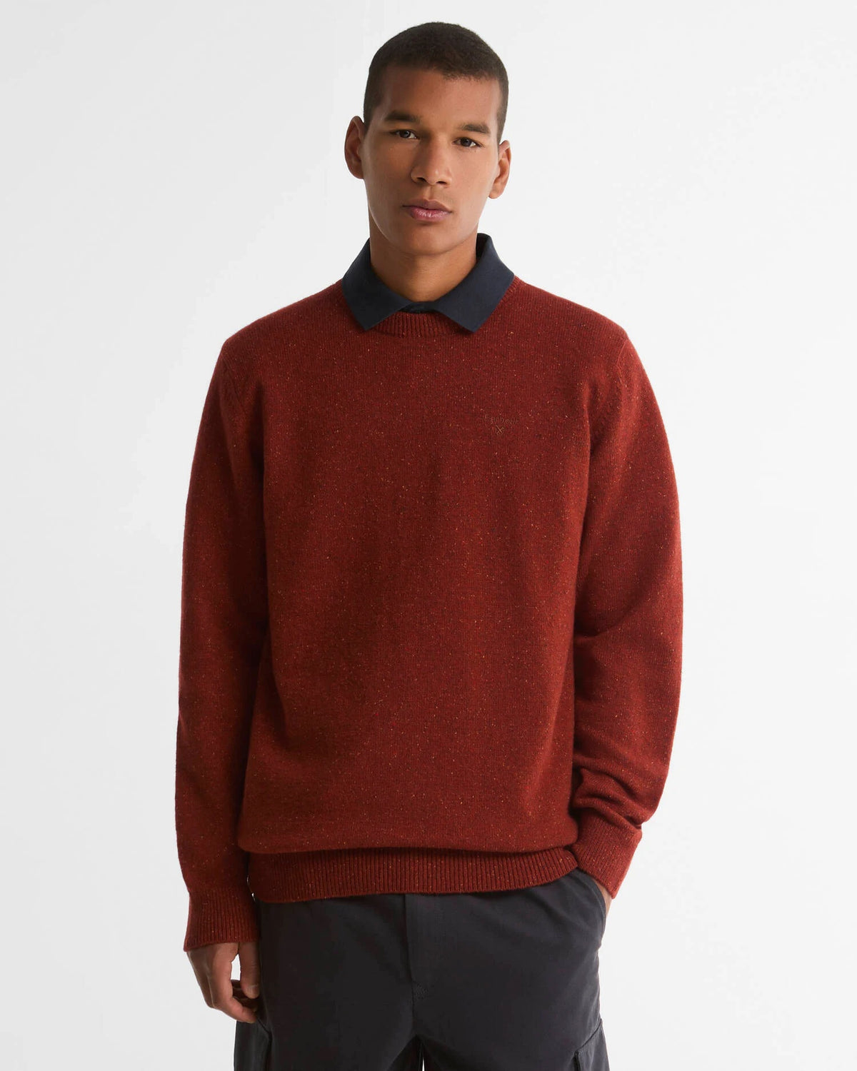 Barbour Essential Tisbury Crew Neck Jumper - Russet