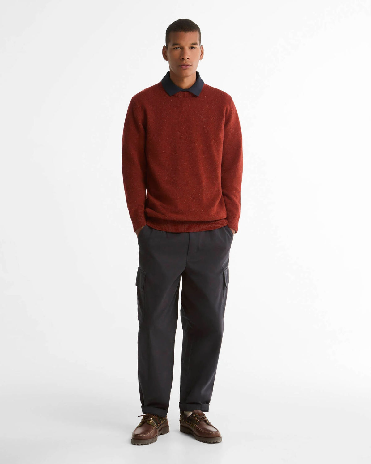 Barbour Essential Tisbury Crew Neck Jumper - Russet