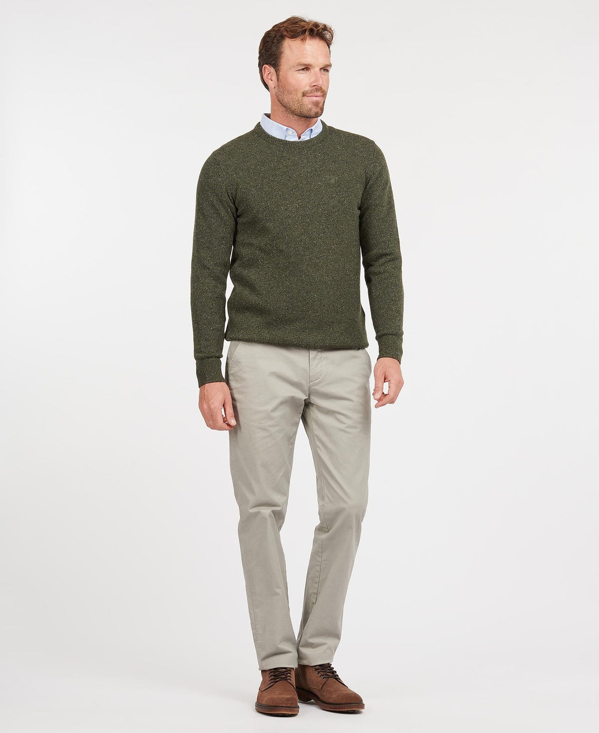 Barbour Essential Tisbury Crew Neck Jumper - Green