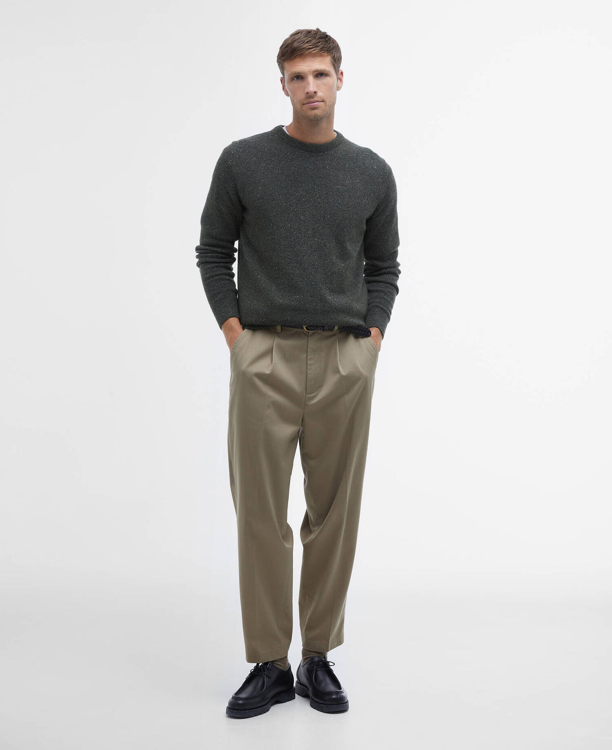 Barbour Essential Tisbury Crew Neck Jumper - Green