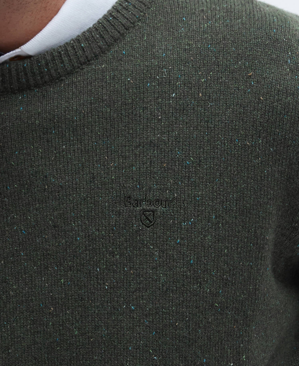 Barbour Essential Tisbury Crew Neck Jumper - Green