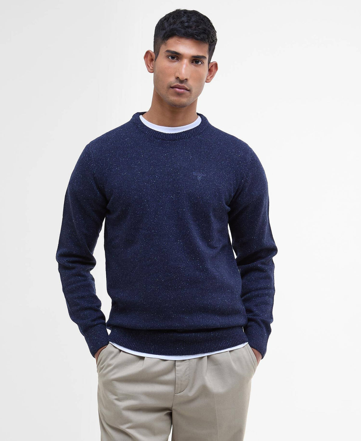 Barbour Essential Tisbury Crew Neck Jumper - Navy