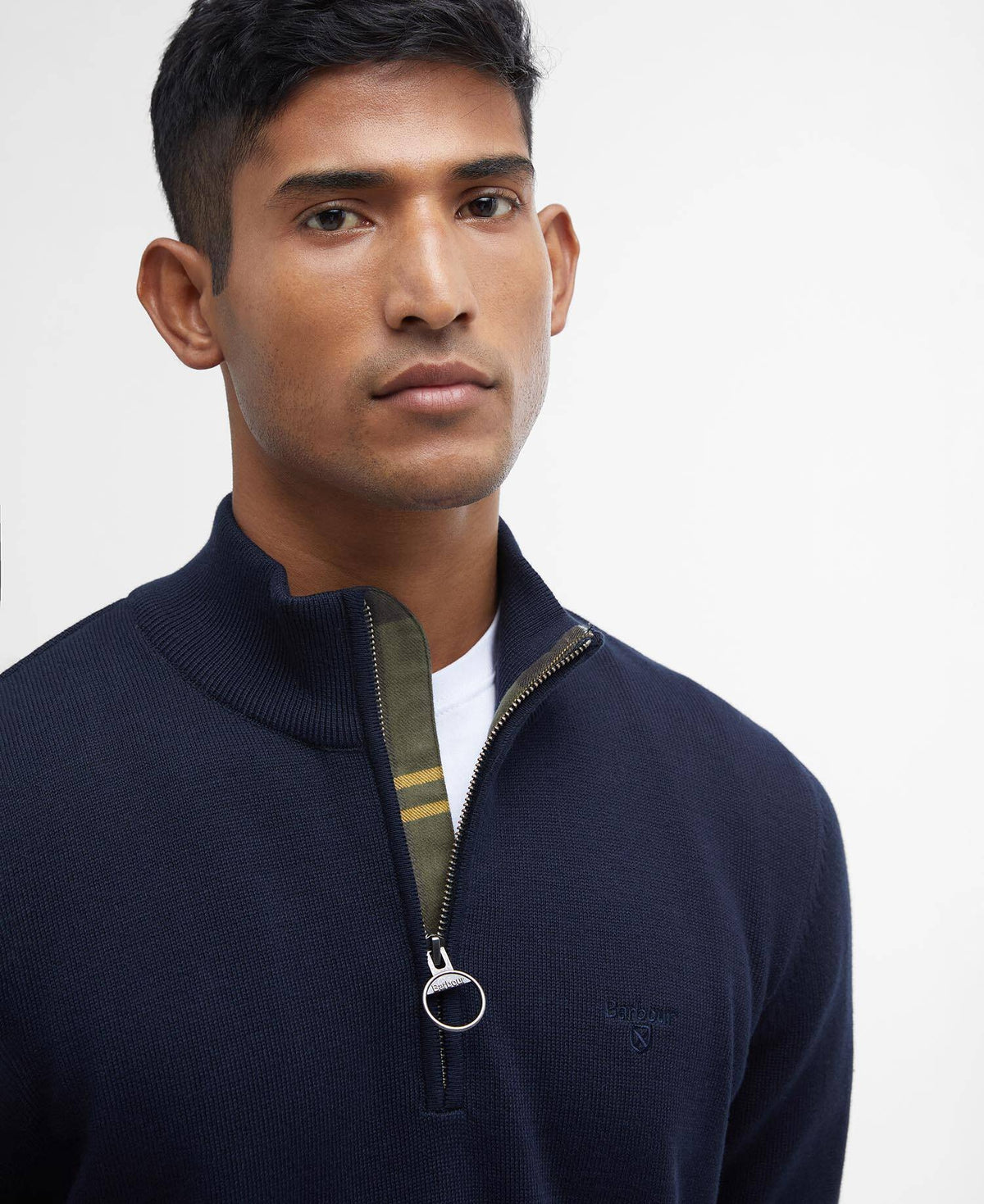 Barbour Cotton Half-Zip Jumper - Navy