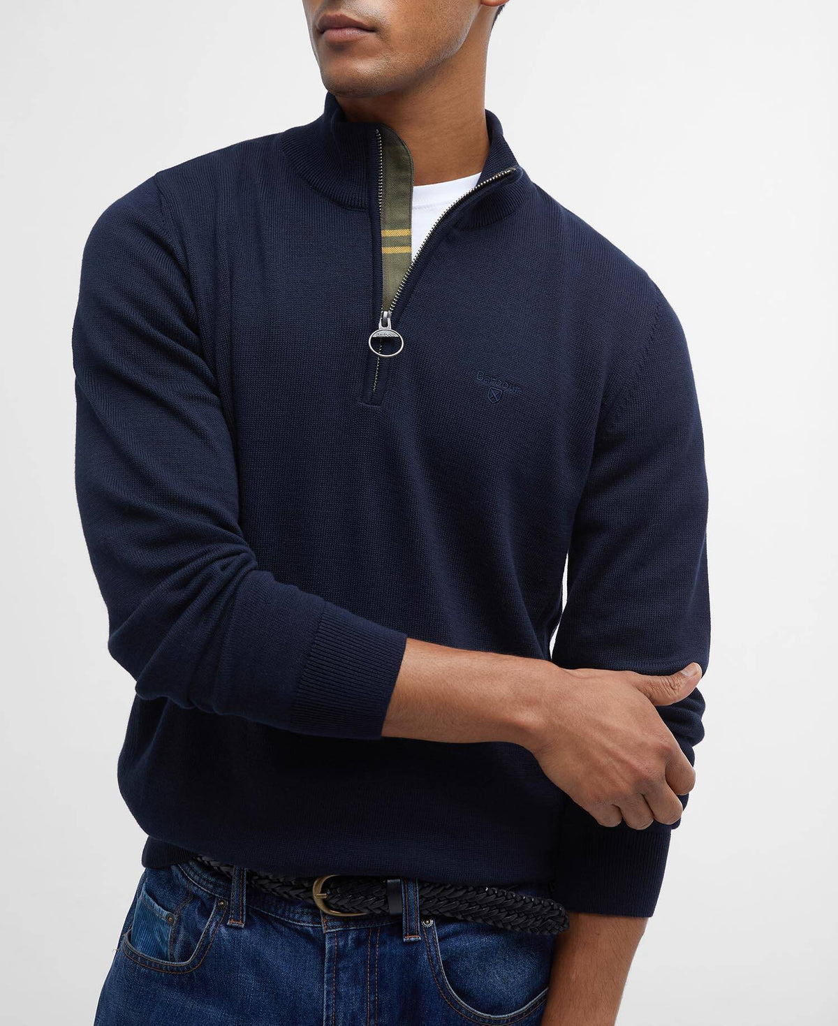 Barbour Cotton Half-Zip Jumper - Navy