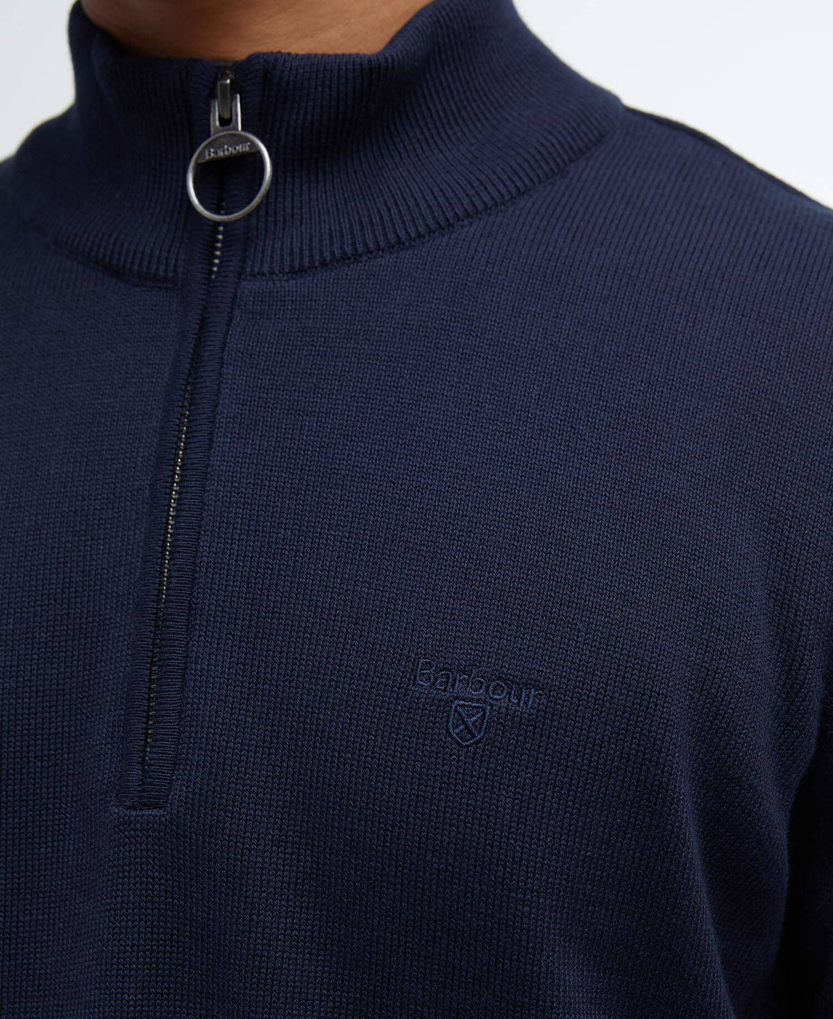 Barbour Cotton Half-Zip Jumper - Navy