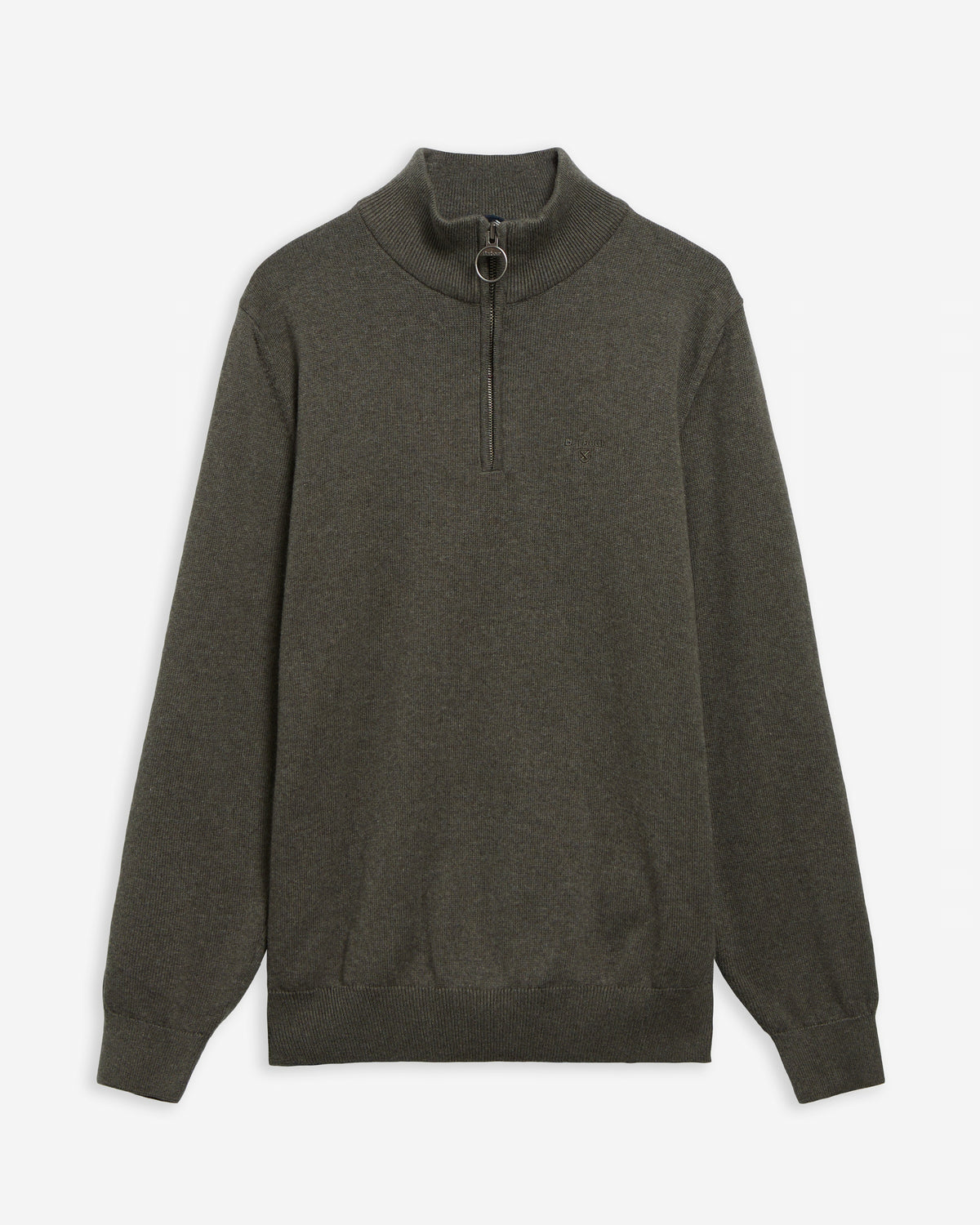 Barbour Cotton Quarter-Zip Jumper - Olive Marl