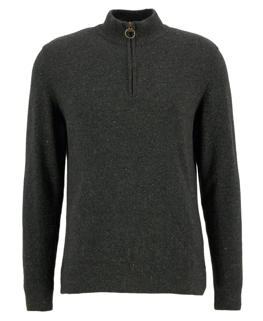 Barbour Essential Tisbury Quarter-Zip Jumper - Dark Seaweed