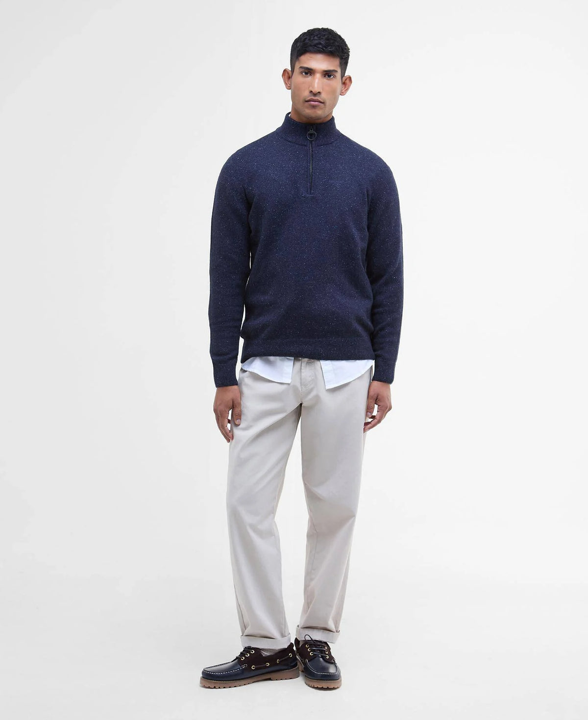 Barbour Essential Tisbury Quarter-Zip Jumper - Navy
