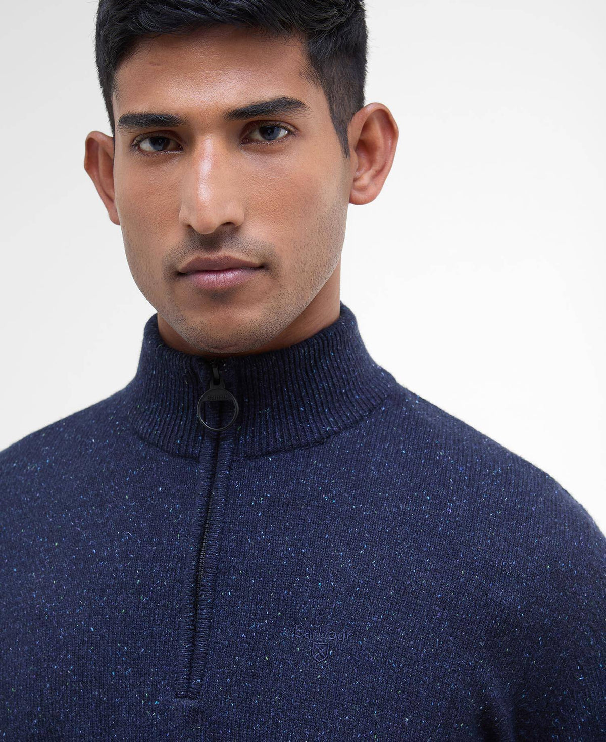 Barbour Essential Tisbury Quarter-Zip Jumper - Navy