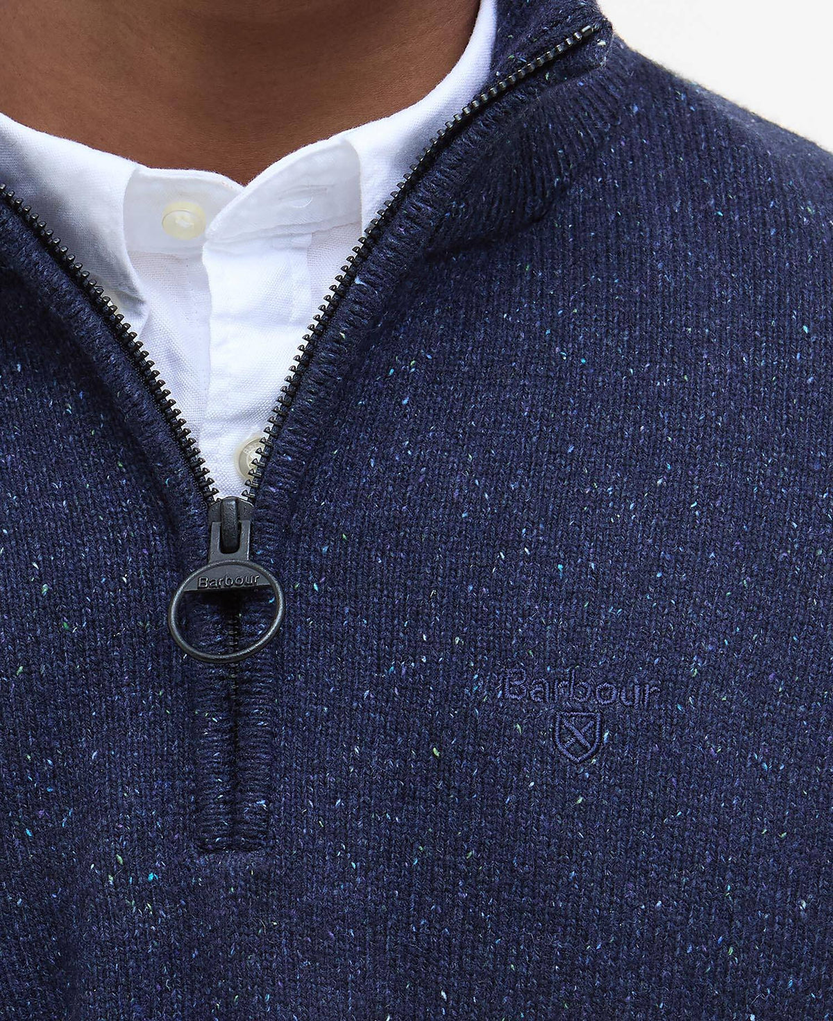 Barbour Essential Tisbury Quarter-Zip Jumper - Navy