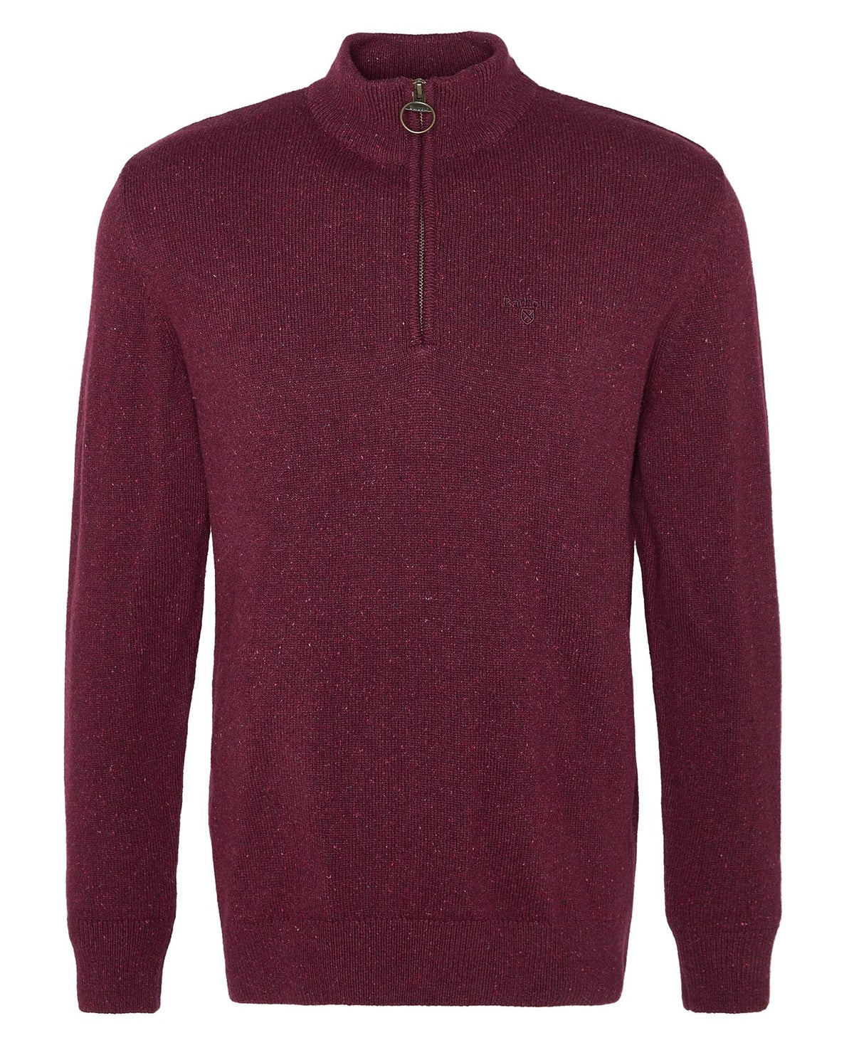 Barbour Essential Tisbury Quarter-Zip Jumper - Red