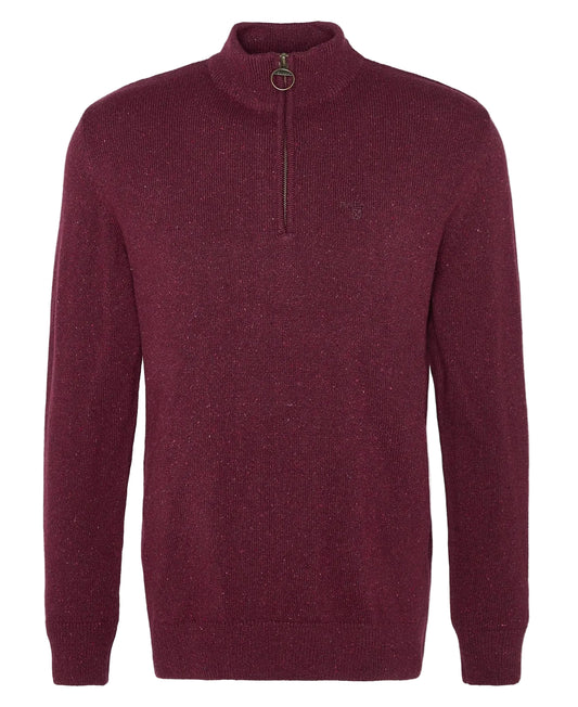 Barbour Essential Tisbury Quarter-Zip Jumper - Red
