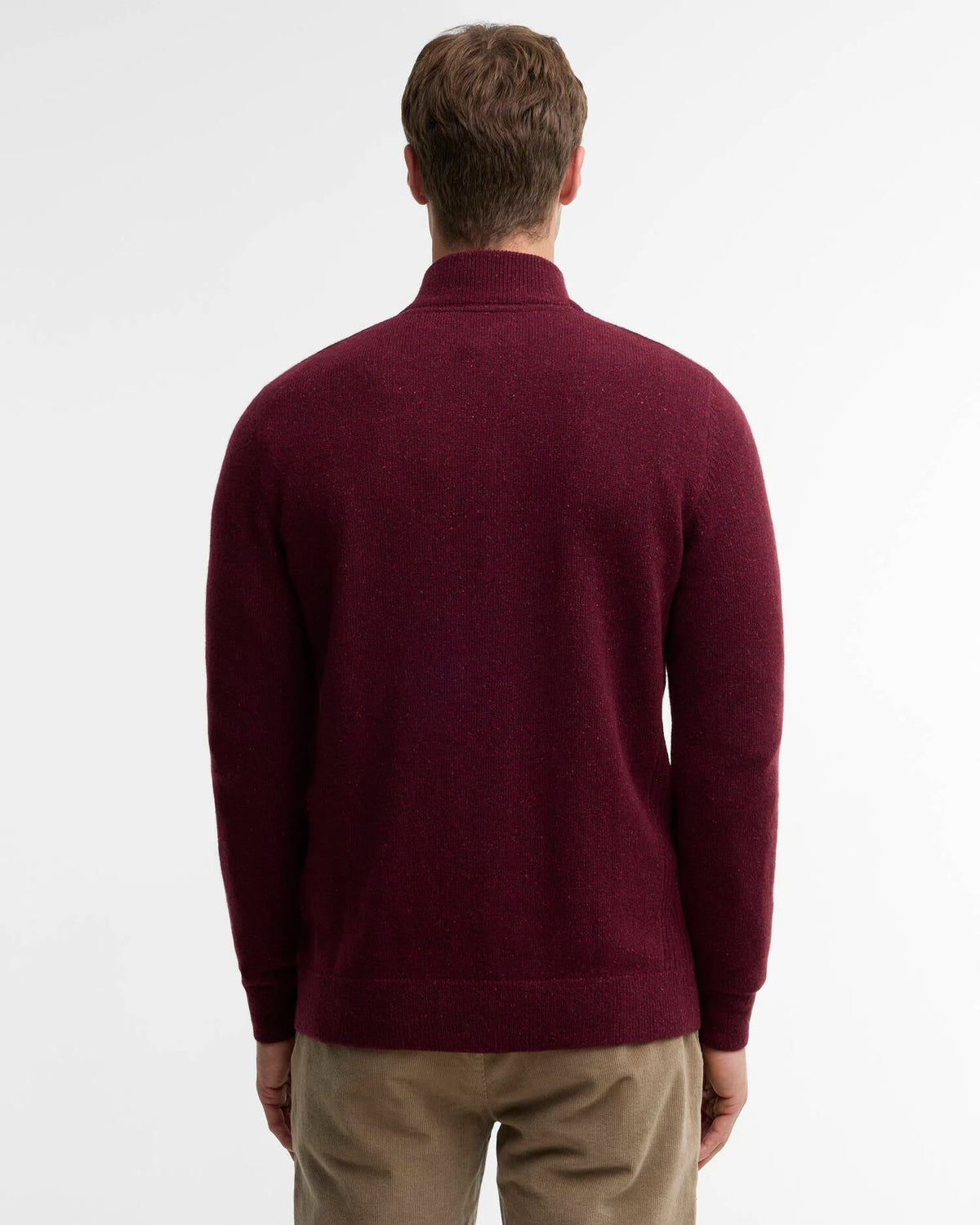 Barbour Essential Tisbury Quarter-Zip Jumper - Red