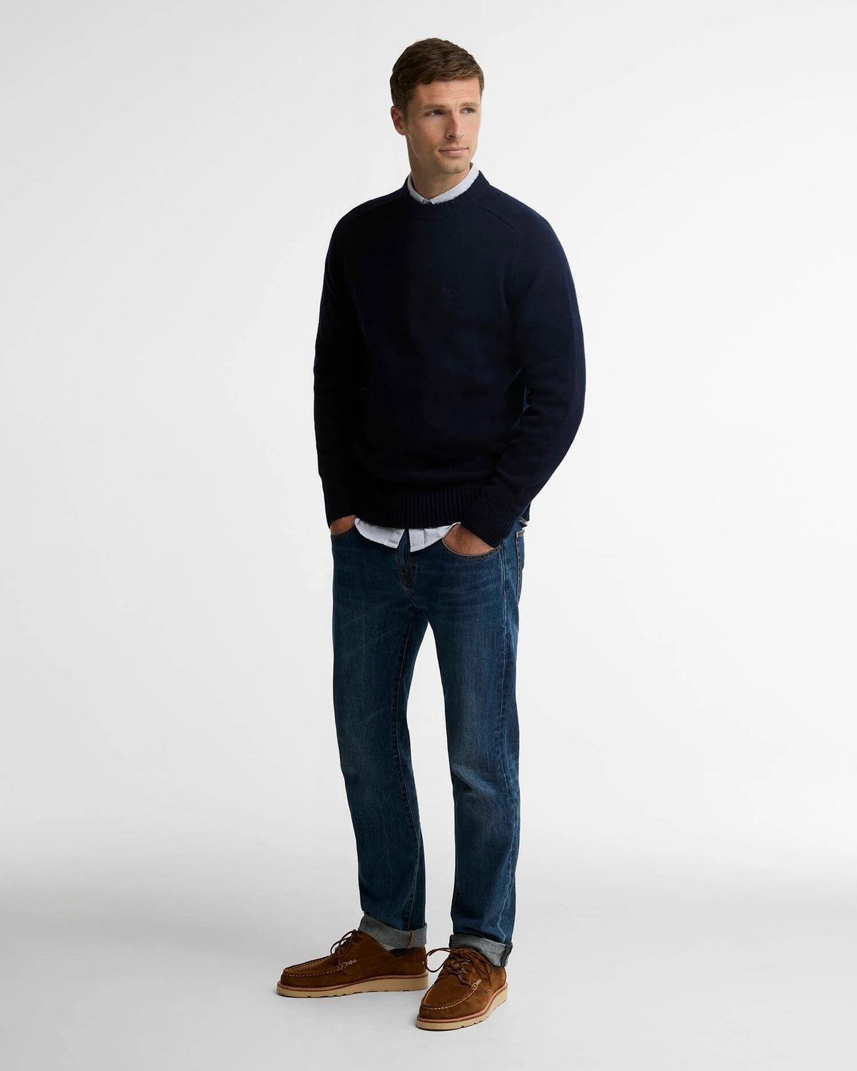 Barbour Newtown Crew Neck Jumper - Navy