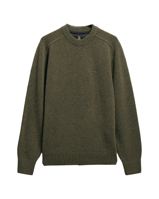Barbour Newtown Crew Neck Jumper - Mid Olive