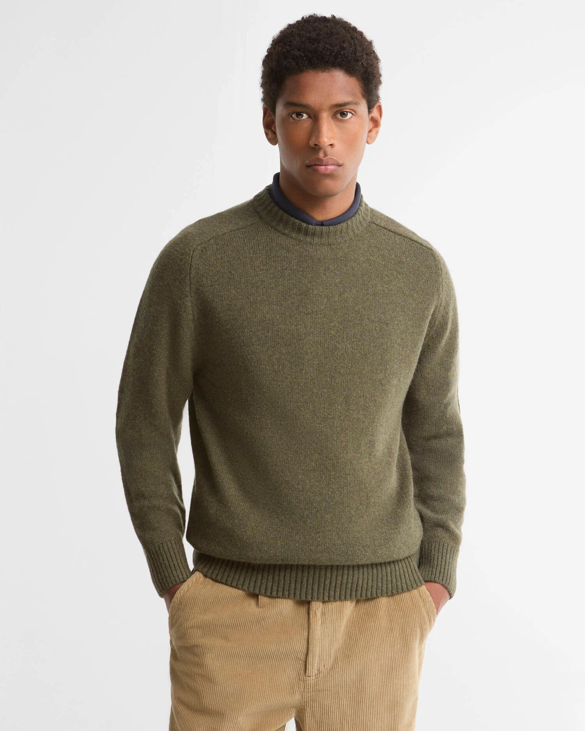 Barbour Newtown Crew Neck Jumper - Mid Olive