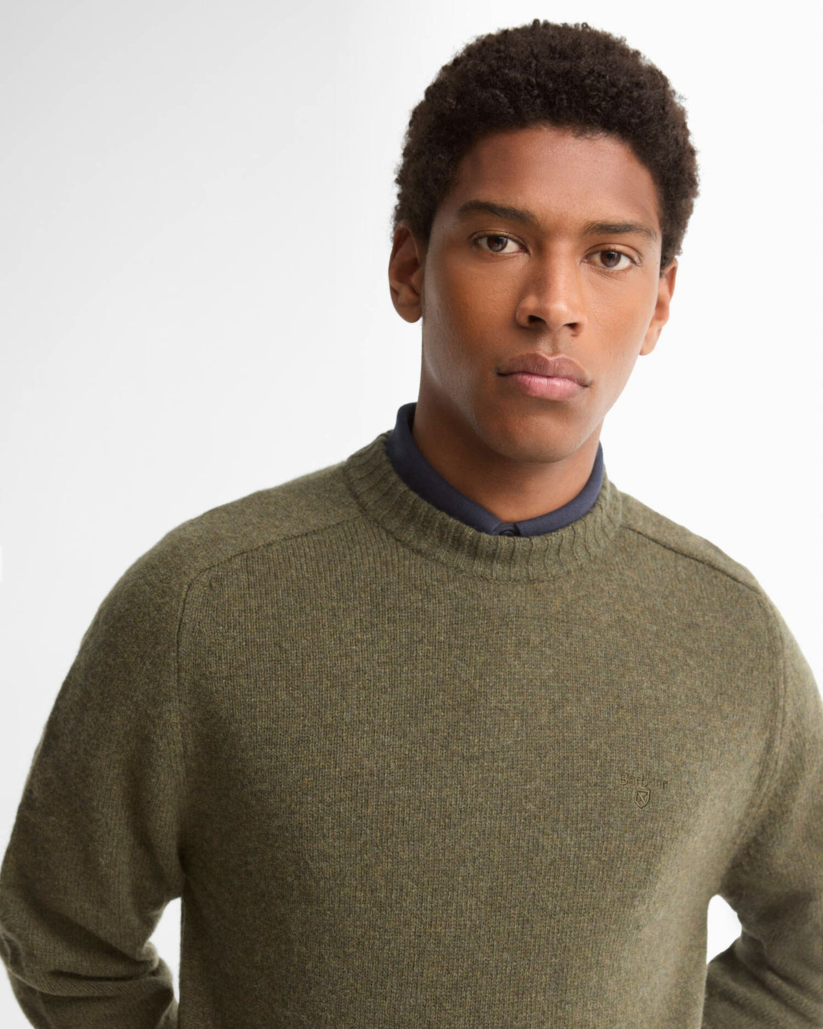 Barbour Newtown Crew Neck Jumper - Mid Olive