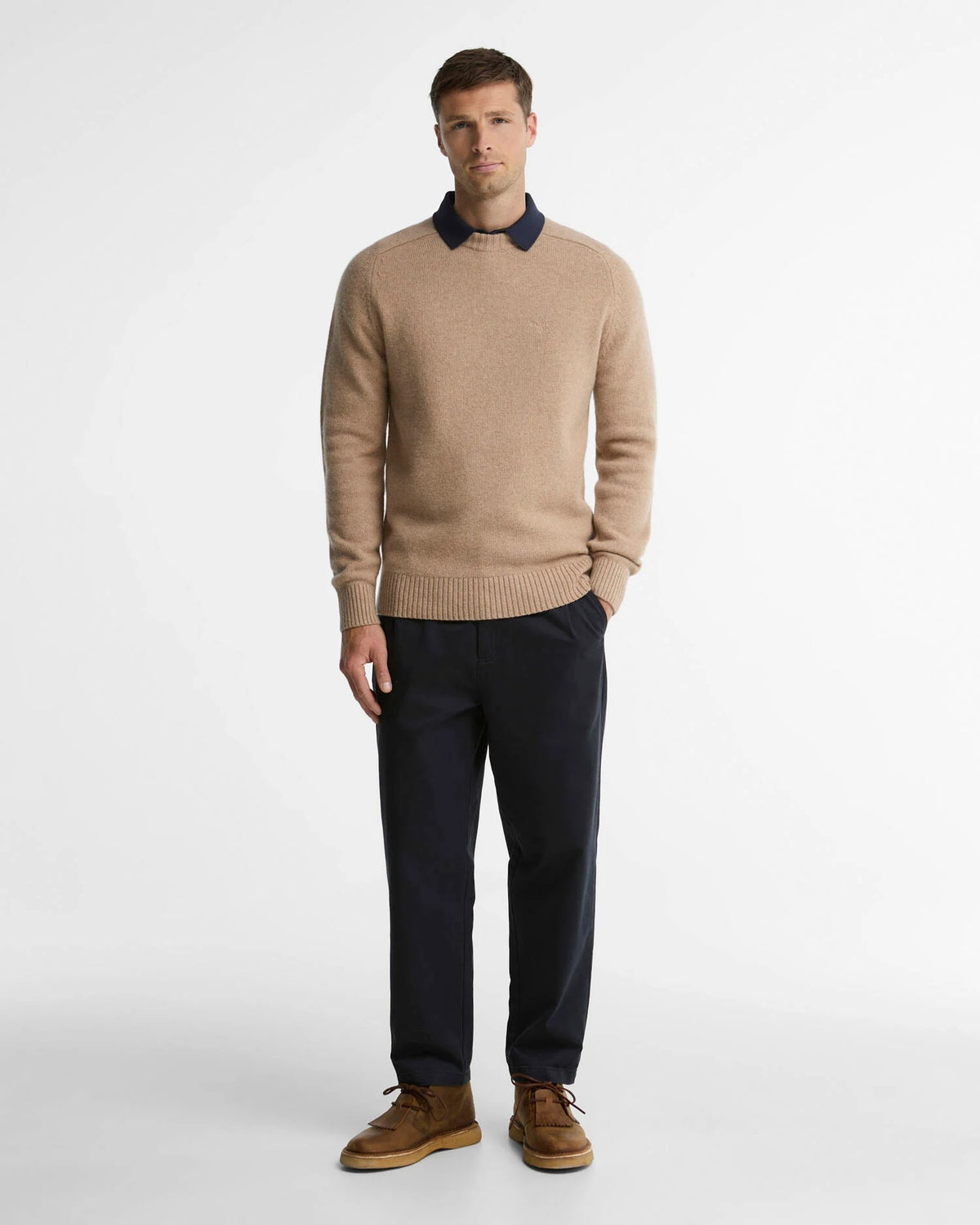 Barbour Newtown Crew Neck Jumper - Washed Stone