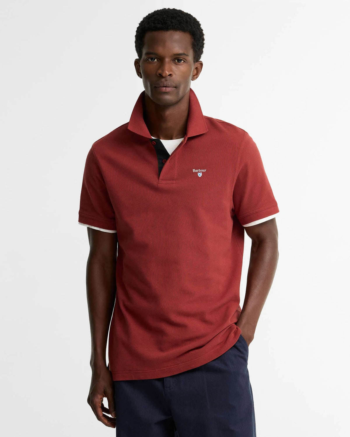 Barbour Tartan Piqué Polo Shirt - Russet