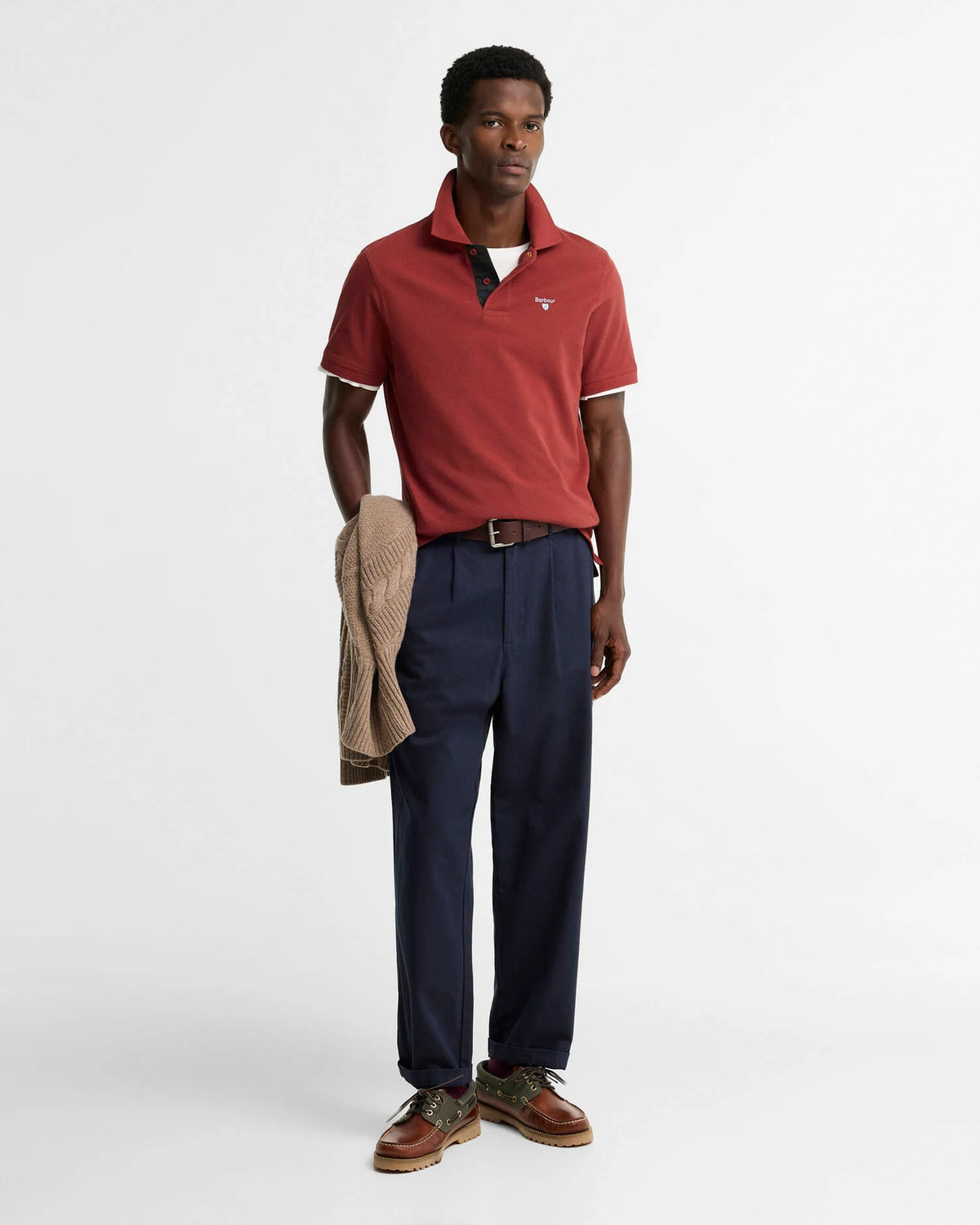 Barbour Tartan Piqué Polo Shirt - Russet