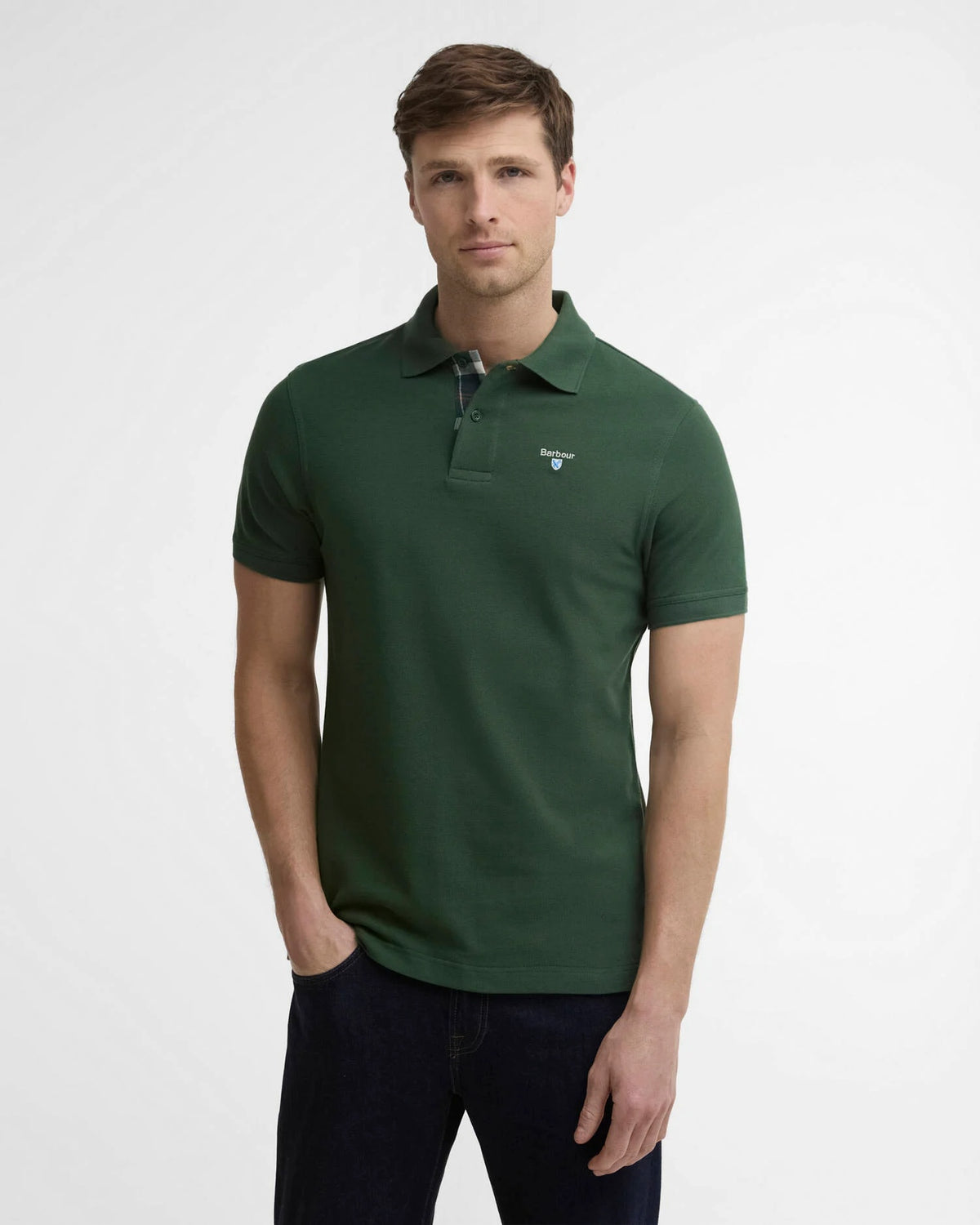 Barbour Tartan Piqué Polo Shirt - Sycamore