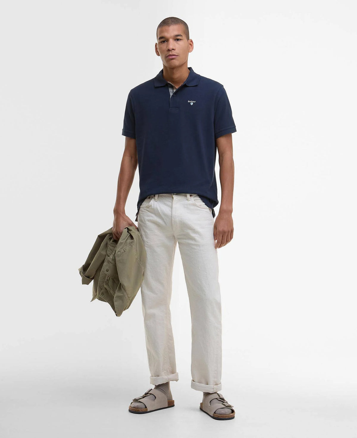 Barbour Tartan Piqué Polo Shirt - New Navy