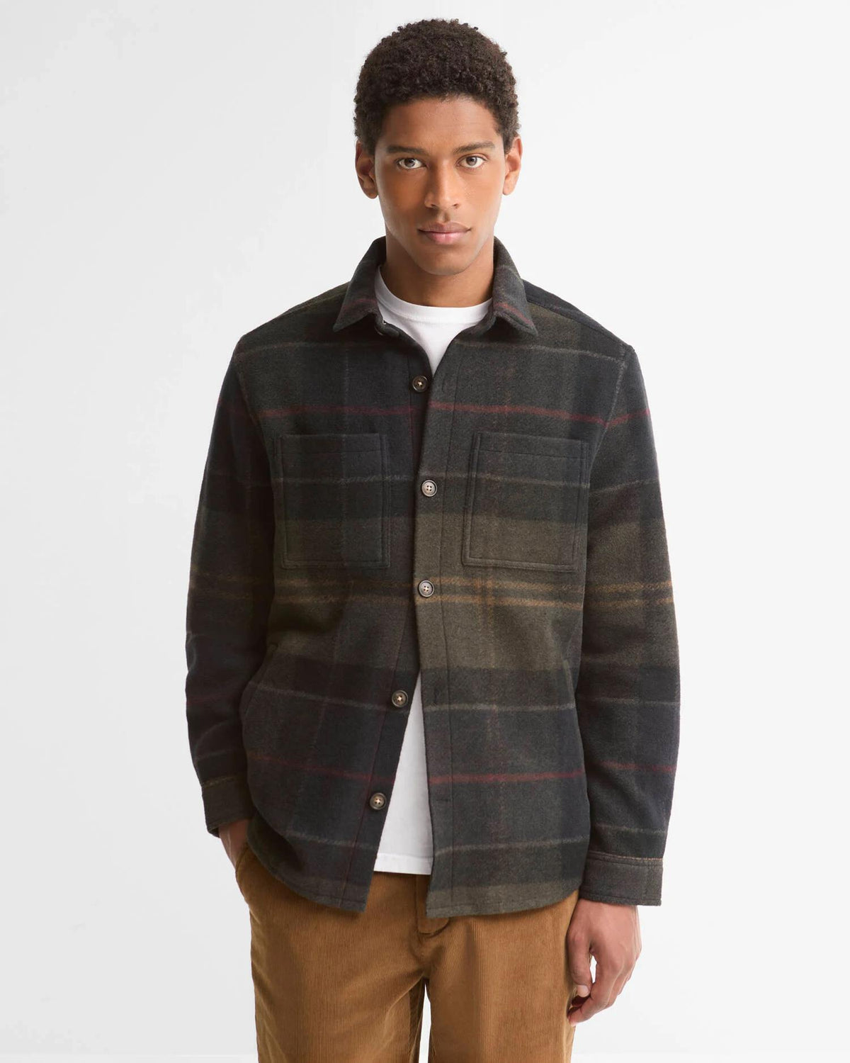 Barbour Woodlane Brushed Check Overshirt – Shadow Classic Tartan