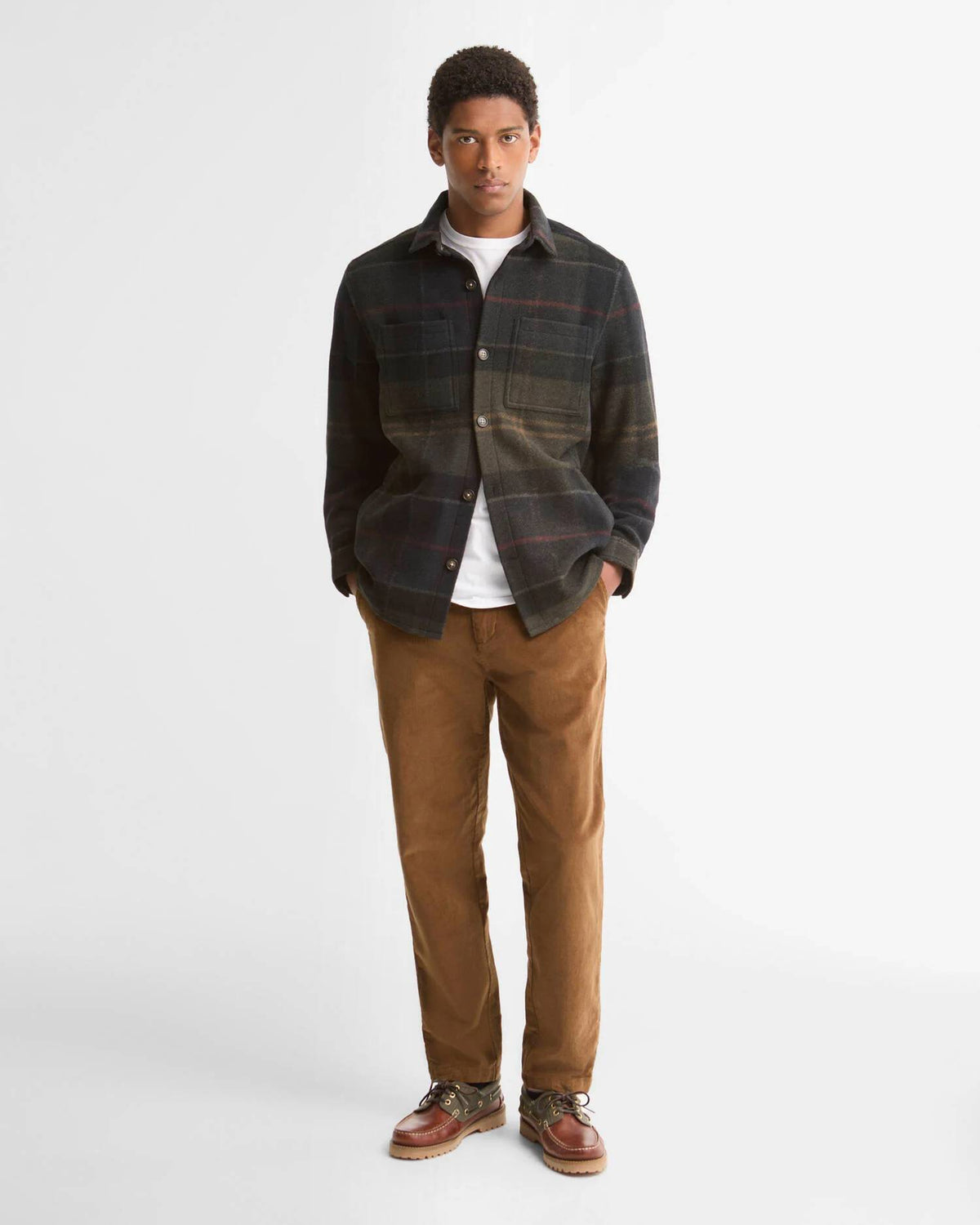 Barbour Woodlane Brushed Check Overshirt – Shadow Classic Tartan