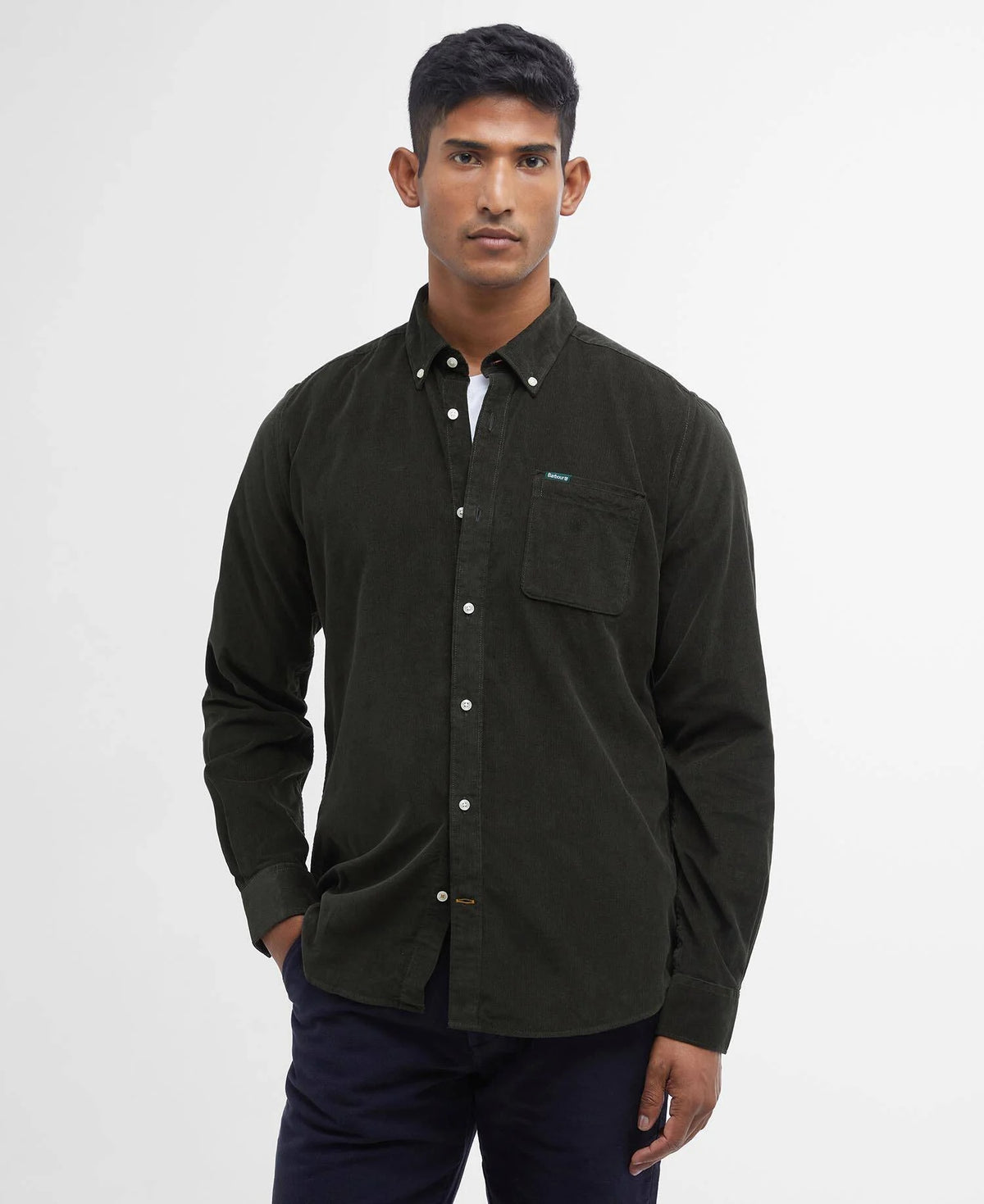 Barbour Ramsey Tailored Cord Shirt - Forest