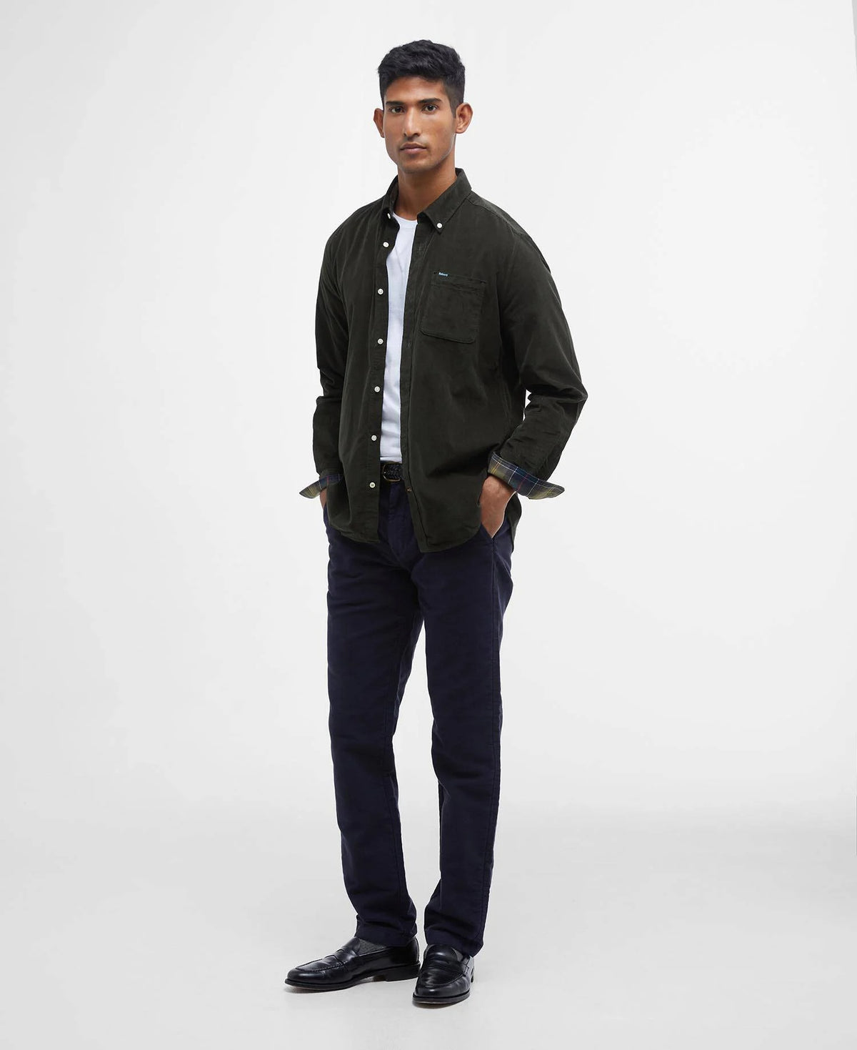 Barbour Ramsey Tailored Cord Shirt - Forest
