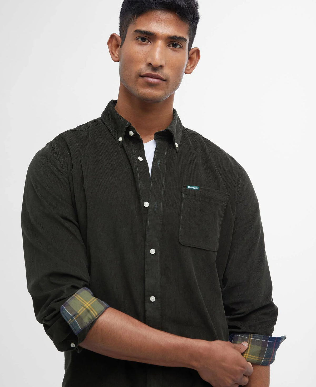 Barbour Ramsey Tailored Cord Shirt - Forest