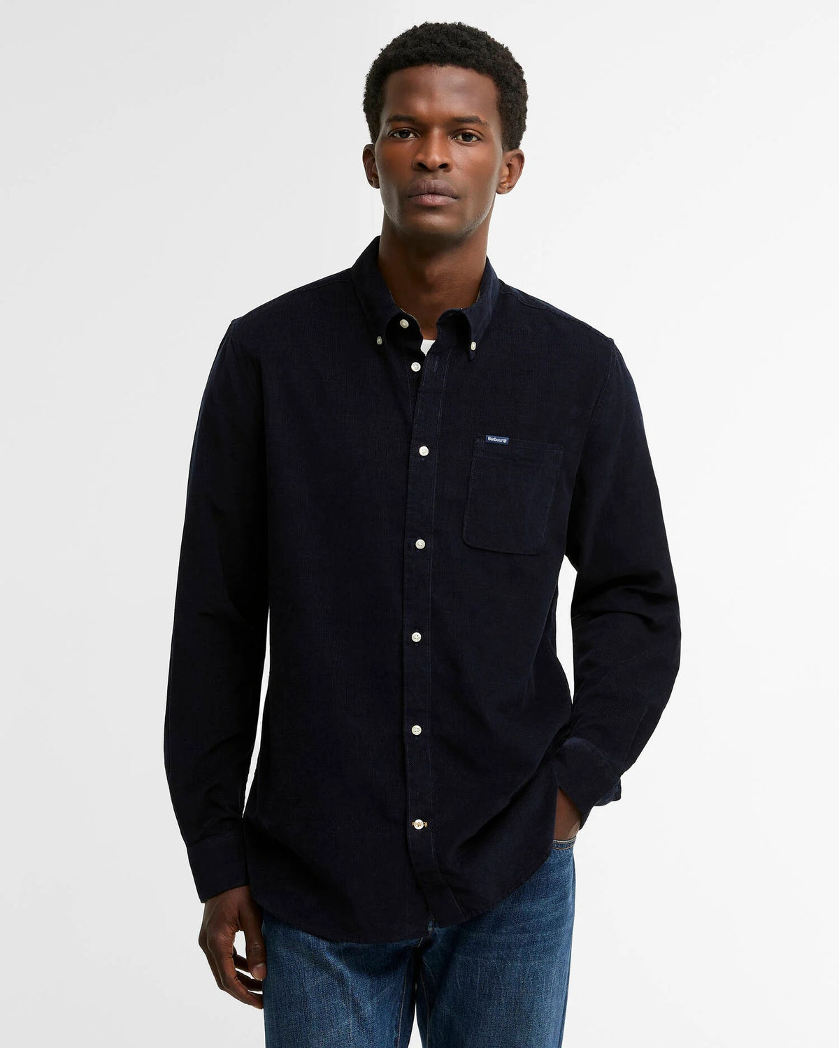 Barbour Ramsey Tailored Cord Shirt - Navy
